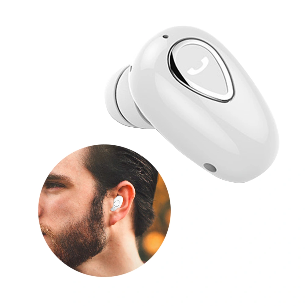 WirelessMini Invisible In-Ear Sports Headphones Headset for Daily Sports (White)