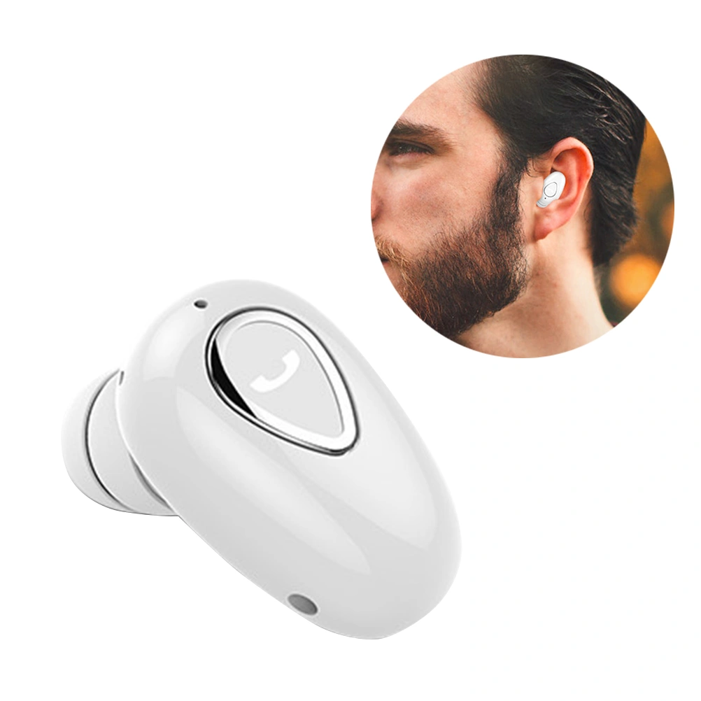 WirelessMini Invisible In-Ear Sports Headphones Headset for Daily Sports (White)