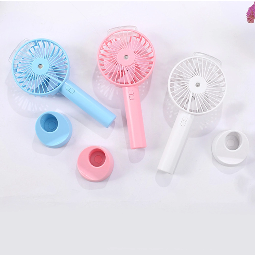 Handheld Spray Fan USB Charging Portable Mini Fan Multifunction Water Spraying Fan for Outdoor (White)