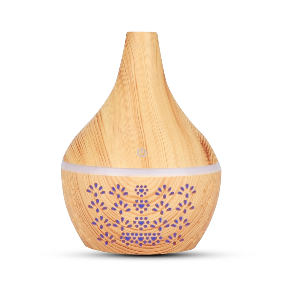 Hollow-Out Air Cleaner Office Air Purifier Household Humidifier Aromatherapy Diffuser (Shallow Wood Grain USB)