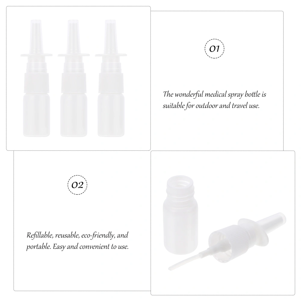 20pcs Direct Injection Bottle Portable Nasal Sprayer Bottle Refillable Fine Mist Empty Spray Bottles (10ML)