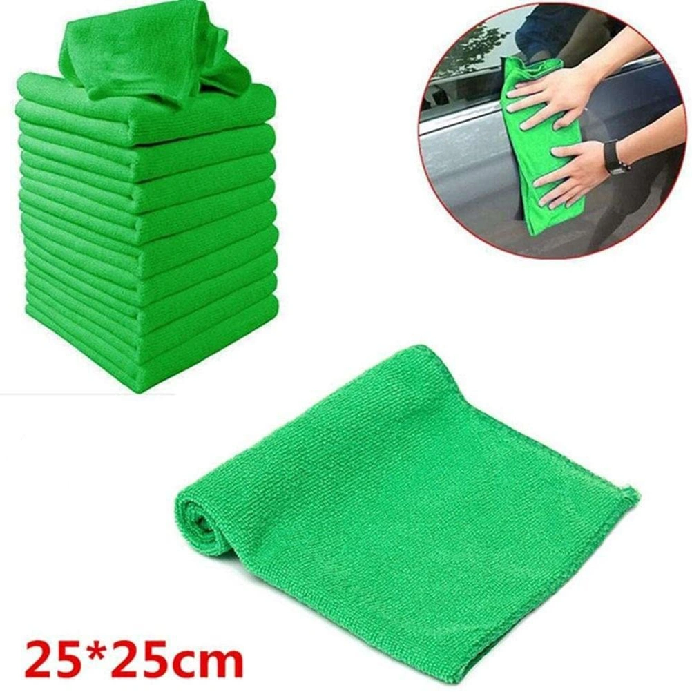 16Pcs Water Absorption Kerchief Towels Face Cleaning Towels Portable Travelling Towels (Green Purple for Each 8Pcs)