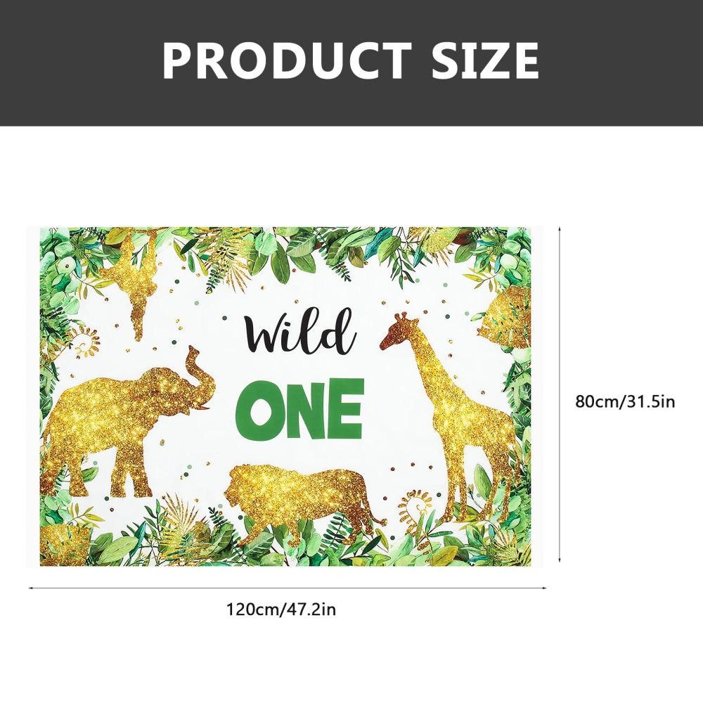 Cartoon Backdrop Jungle Animals Wild One Printed Photographic Backdrop