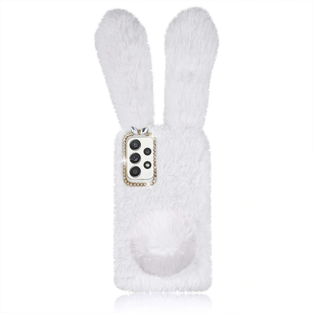 Furry Warm Phone Shell Bunny Ear Plush Cellphone Case Compatible with A52