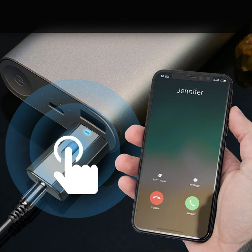4 In 1 Wireless Adapter USB Wireless Transmitter Receiver 3.5mm Jack AUX Audio Receiver Transmitter for PC TV Car (Black)