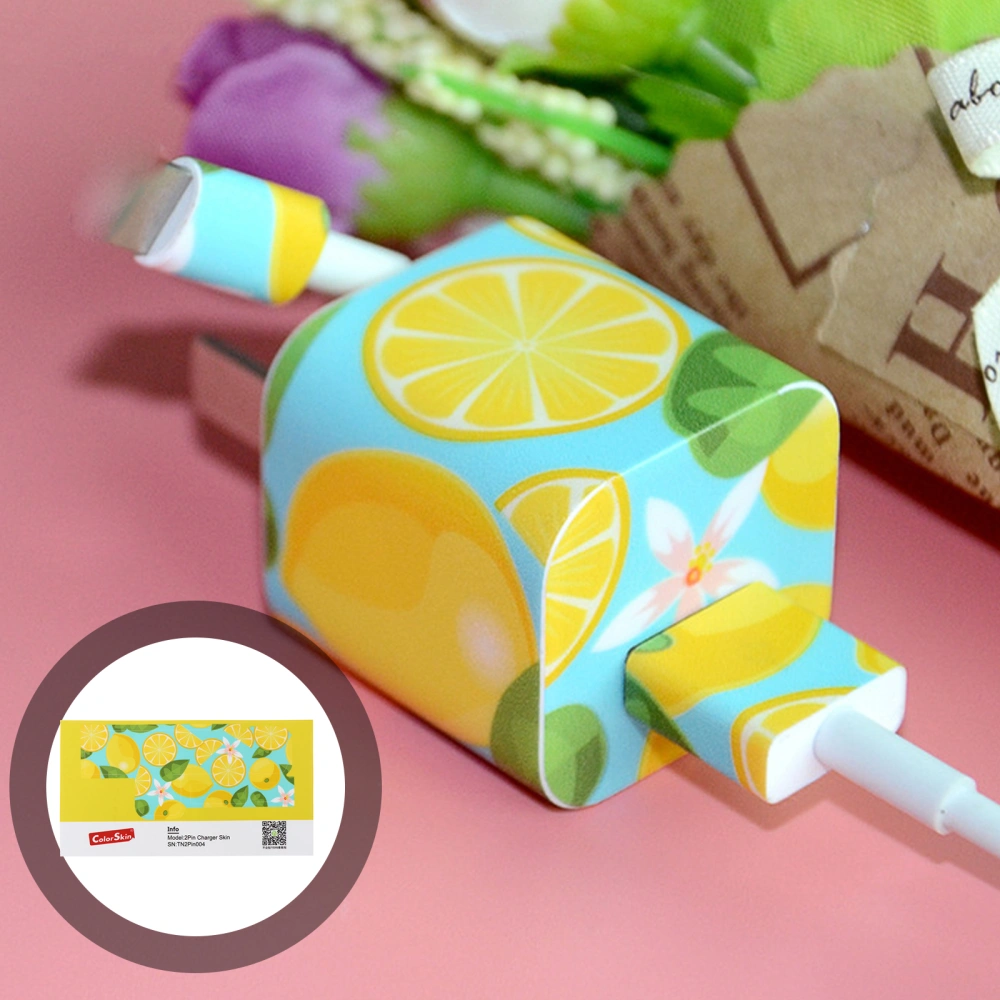 1 Sheet of Charger Protective Cover Lemon Pattern Sticker Charger Decor