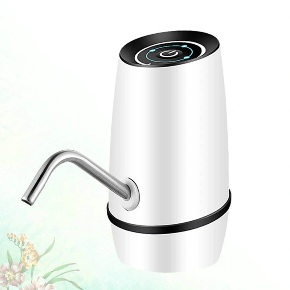 USB Rechargeable Barrelled Water Pump Pressing Water Pump Water Dispenser for Home (White)