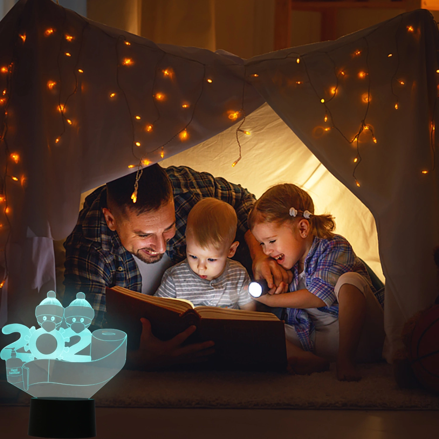 1 Set Decorative LED Lamp Exquisite Acrylic Night Light Party Decoration (Black)