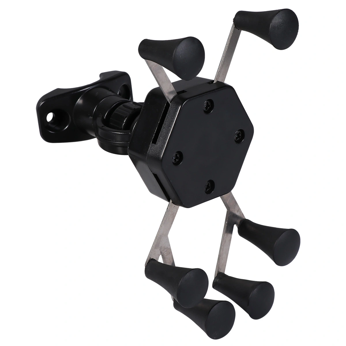 1pc Motorbike Handle Bracket Anti-theft Hand Grip Bracket 6-Claw Mobile Phone Stand (Black, Handlebar Style, No Charge)