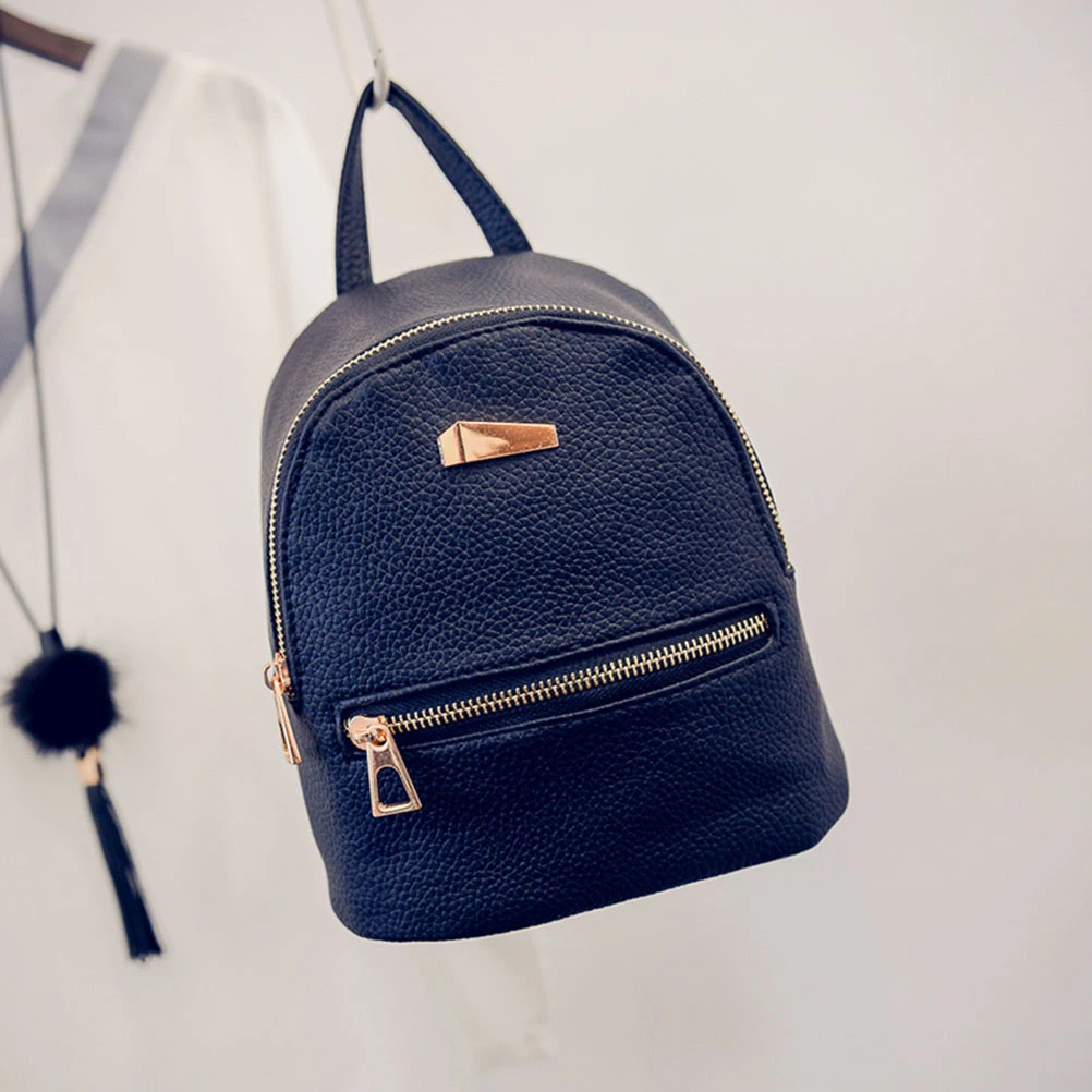 Women's New Fashion Causal Backpack Travel Handbag Mini School Bags Daypack for Girls (Black)