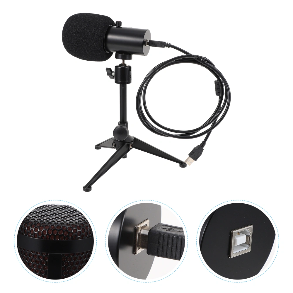 1 Set Low Noise RGB Microphone Computer Recording Mic Live Streaming Microphone (Black)