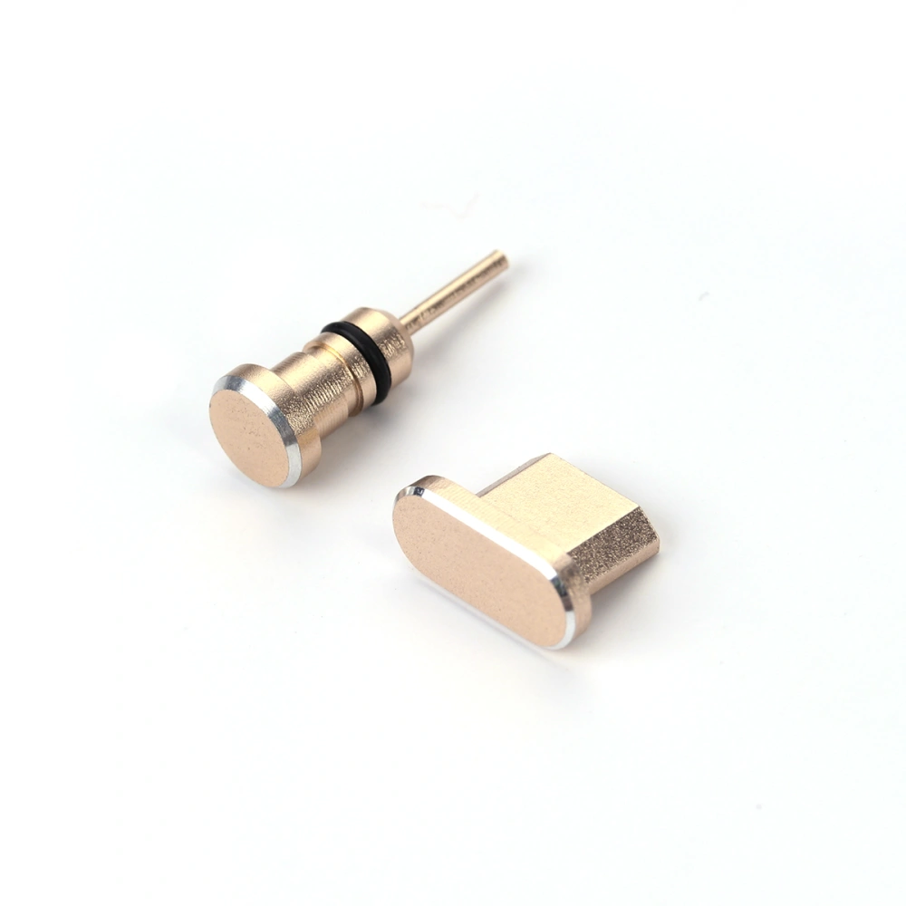 2pcs/ Set 3.5mm Earphone Jack Anti Dust Plug And Micro USB Port Plug for Android Phones Galaxy S7/ S7 Edge/ Motorola Moto G5 Plus/ Galaxy J7 2016/ Xperia S/ Huawei Honor 6X/ HTC/ LG (Golden)