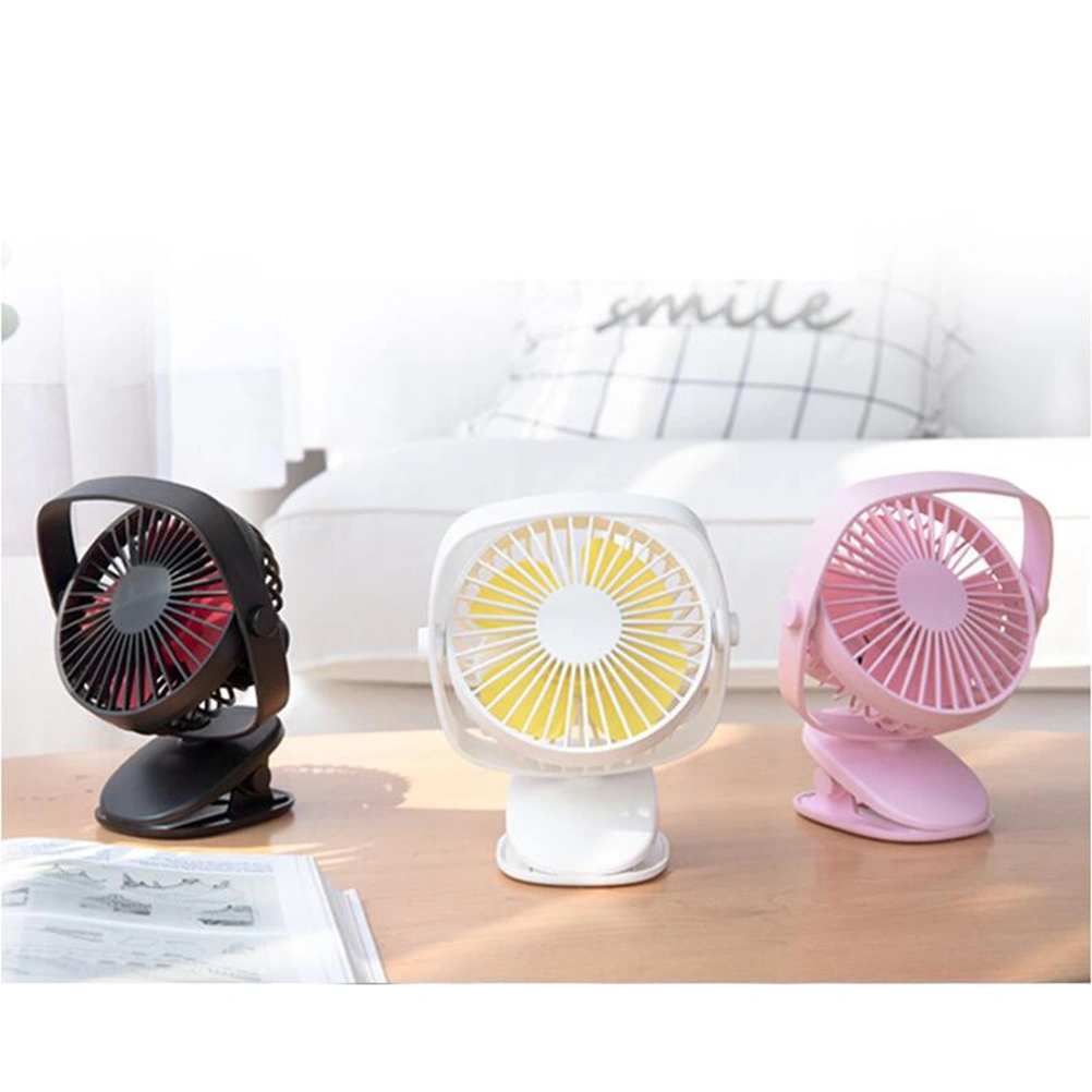 Mini Clip Adjustable Table Desk Fan Quiet Small Personal Fan for Baby Stroller Tent Dorm Bed Office(White)