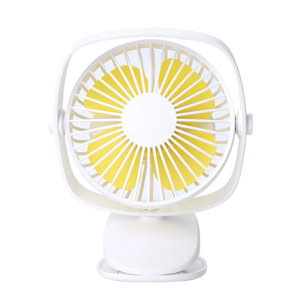 Mini Clip Adjustable Table Desk Fan Quiet Small Personal Fan for Baby Stroller Tent Dorm Bed Office(White)