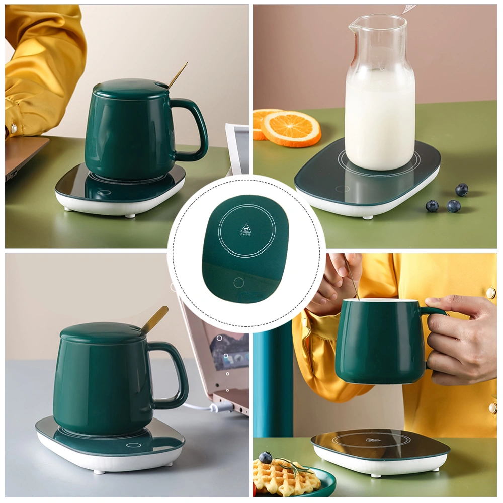 1Pc USB Heating Coaster Practical Cup Heating Coaster Milk Cup Warmer (Green)