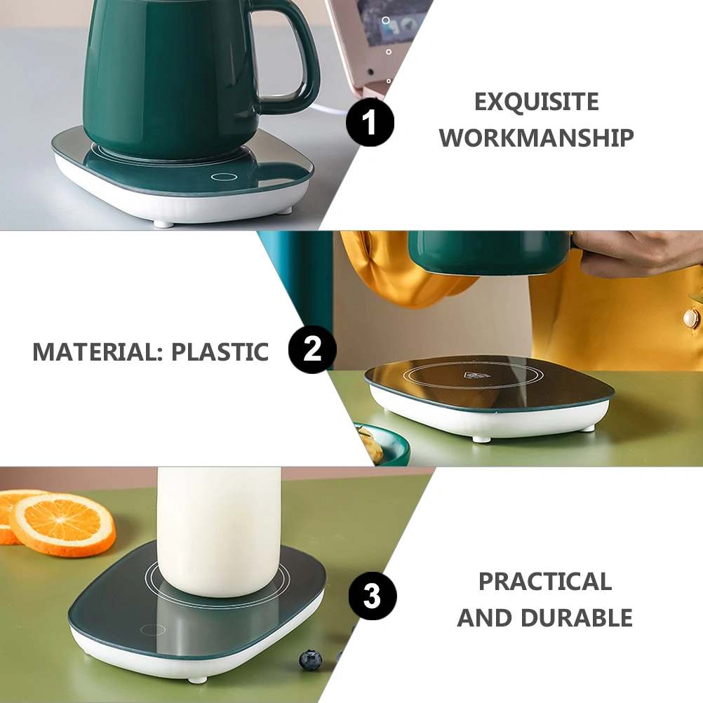 1Pc USB Heating Coaster Practical Cup Heating Coaster Milk Cup Warmer (Green)