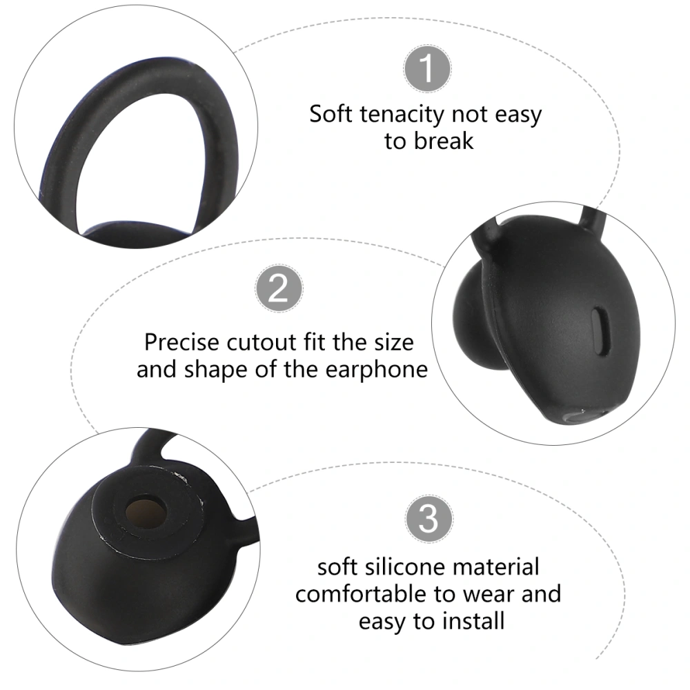 1 Set 4pcs Ear Ear Plug Cover Ear Bud Anti Earbuds Headphone Accessories Compatible for Huawei B5 (Black S)