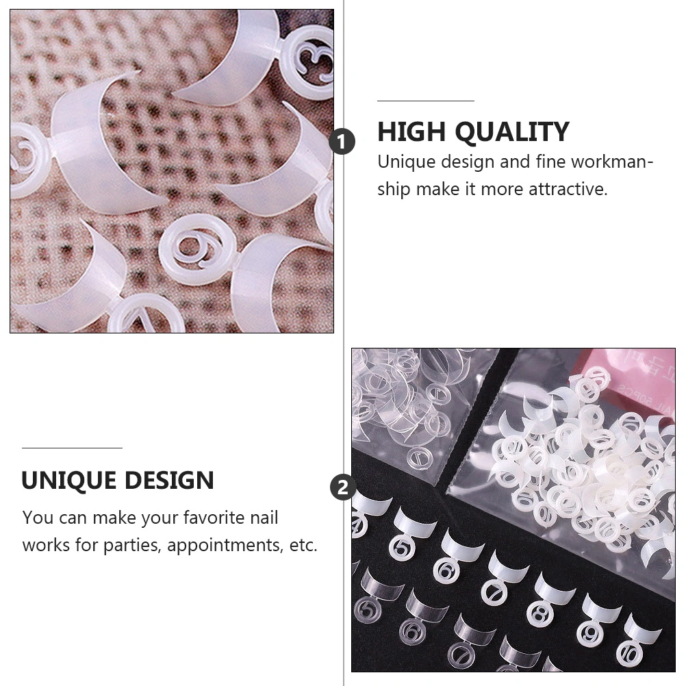 500Pcs Crescent Fake Nails Plates Nails Tips Manicure Art Accessories for Home