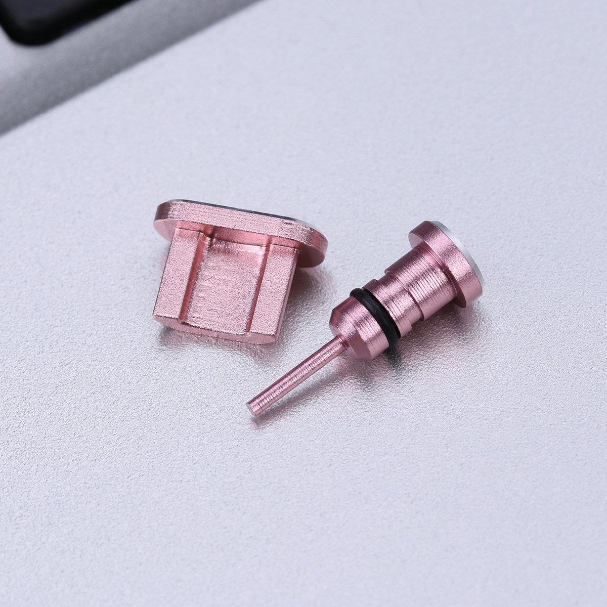 2pcs/ Set 3.5mm Earphone Jack Anti Dust Plug And Micro USB Port Plug for Android Phones Galaxy S7/ S7 Edge/ Motorola Moto G5 Plus/ Galaxy J7 2016/ Xperia S/ Huawei Honor 6X/ HTC/ LG (Rose Gold)