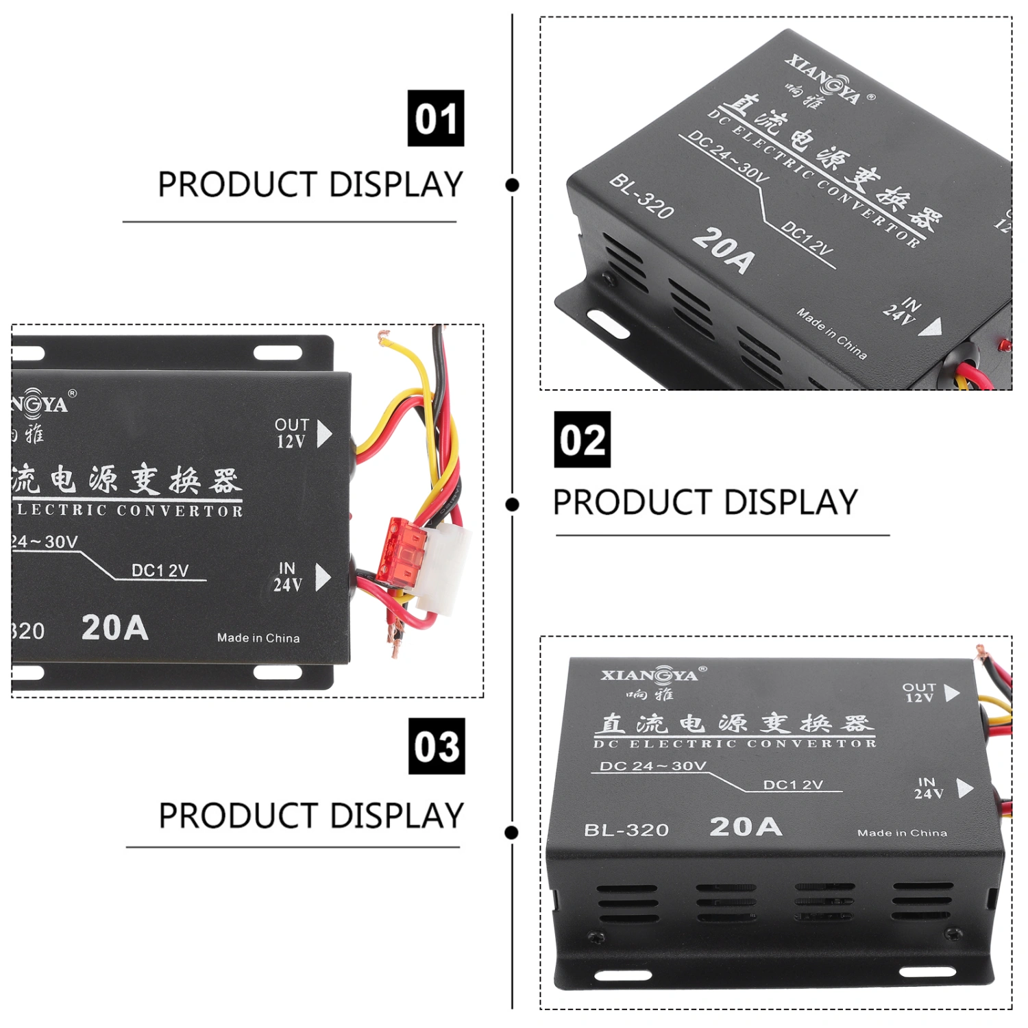 20A 240W 24V to 12V Car Down Power Converter Car Power Supply