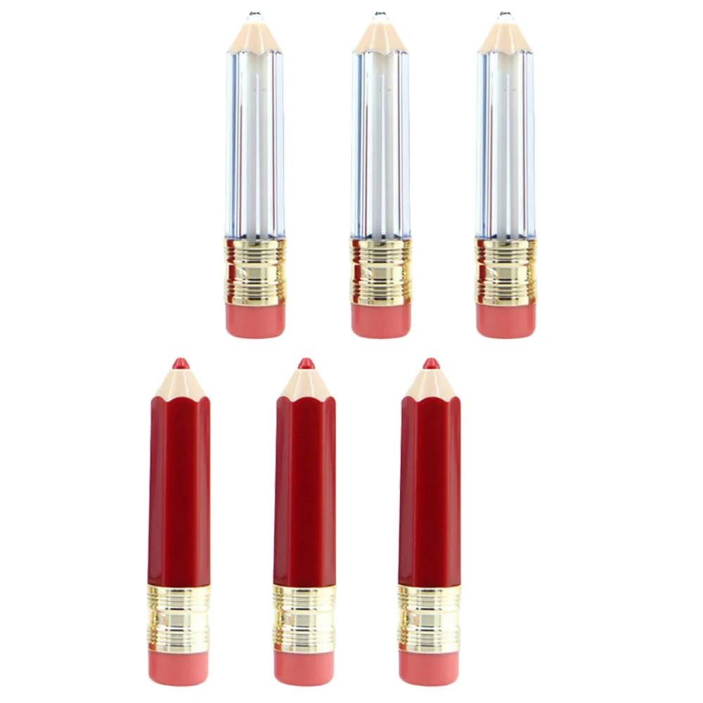 6pcs Pencil Shaped Lipstick Samples Containers Empty Lip Gloss Tube Lip Balm Bottles(5ML)