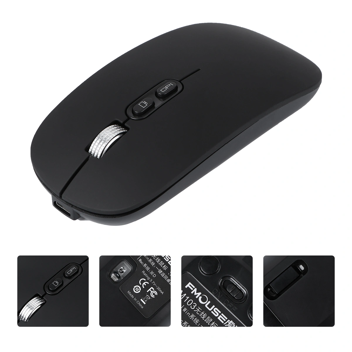 1 Pc 2.4G Wireless Mouse Rechargeable Silent Mouse Desktop Computer Accessory