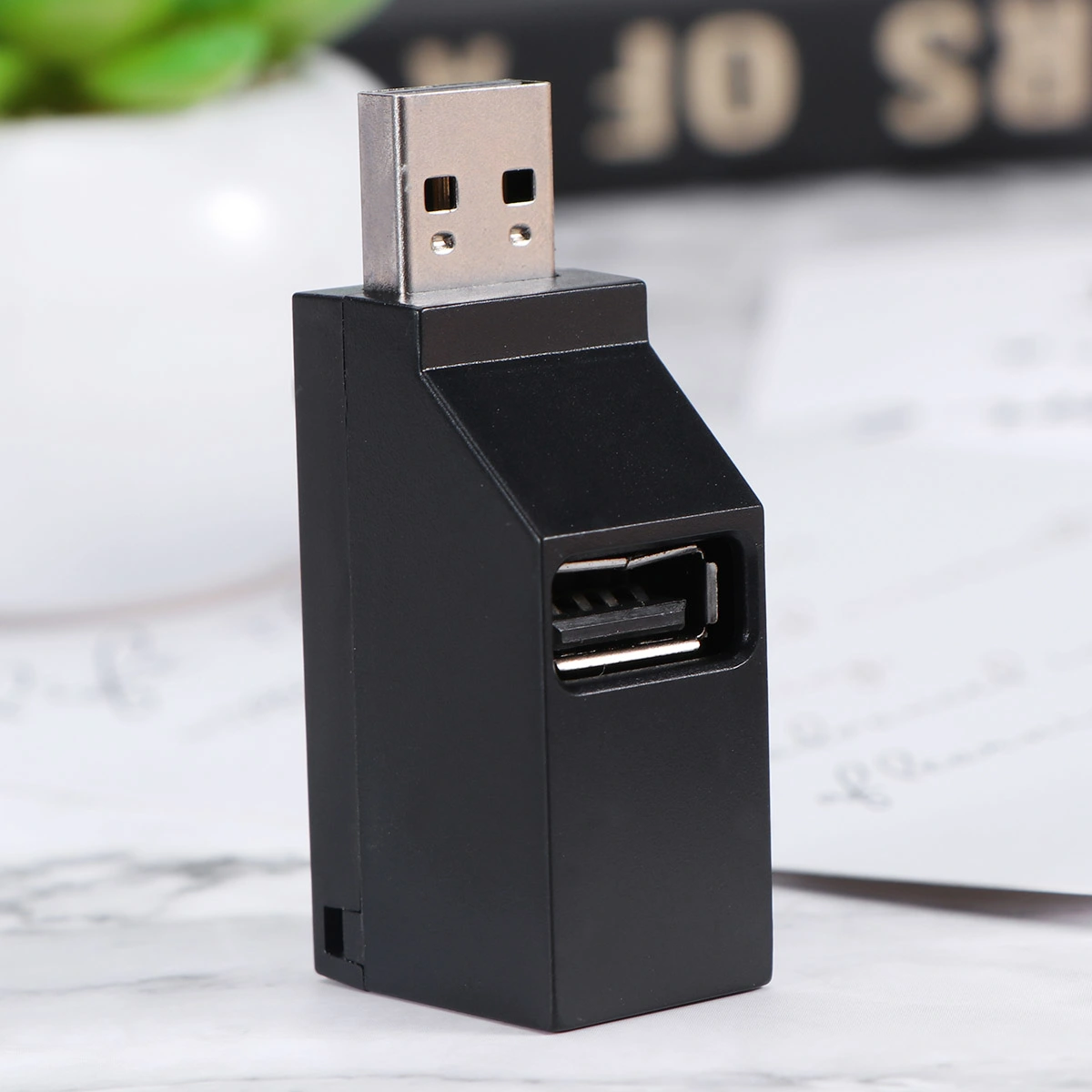 3-port Mini USB 2.0 Hi-Speed Multi Port USB Hub Splitter Hub Adapter For PC Computer For Portable Hard Drives (Black)