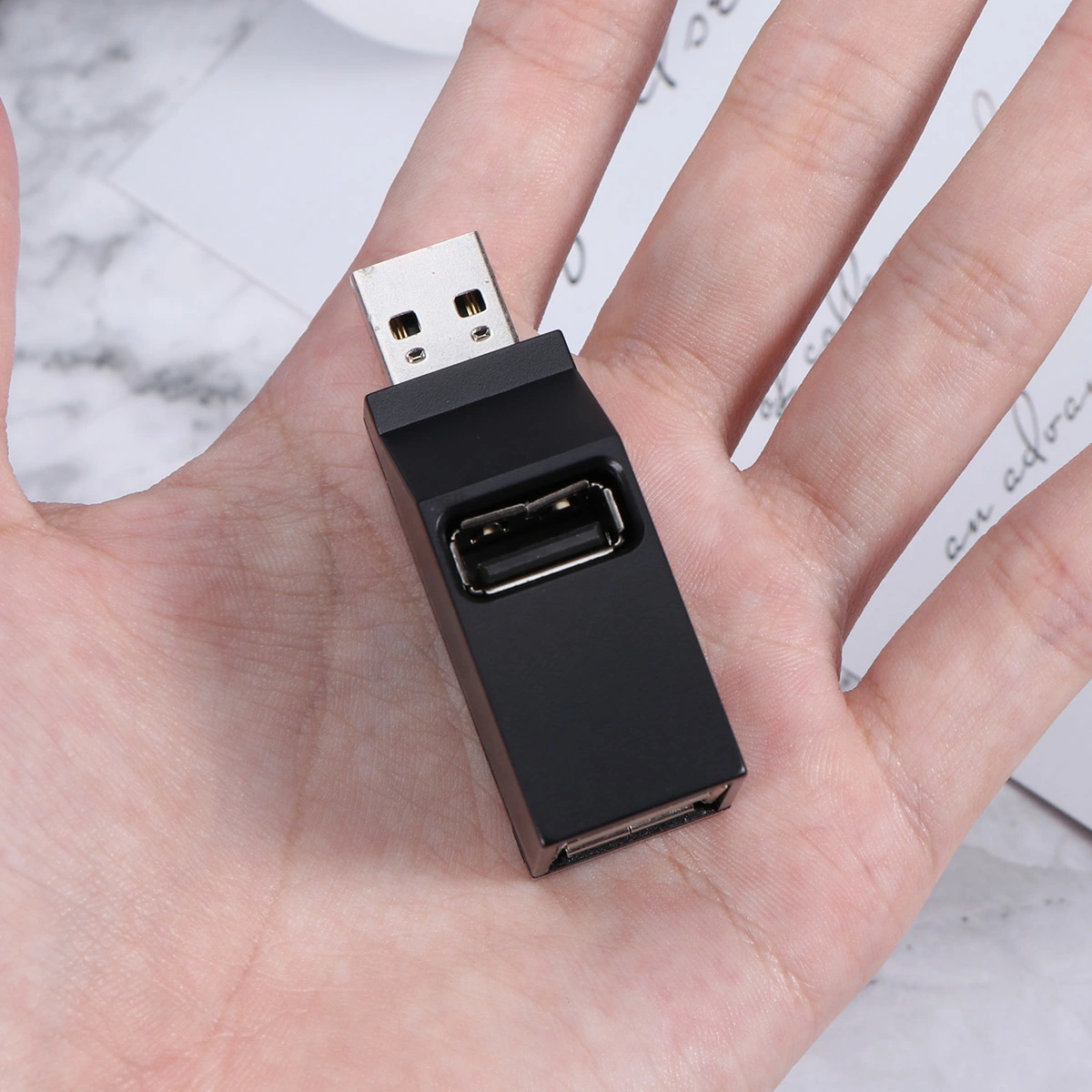 3-port Mini USB 2.0 Hi-Speed Multi Port USB Hub Splitter Hub Adapter For PC Computer For Portable Hard Drives (Black)