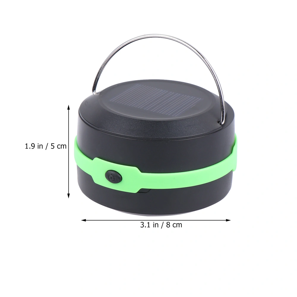 Solar Outdoor Camping Lamp Tent Light USB Charging Folding LED Camping Light Outdoor Gadget Light Emergency Lamp (Green)