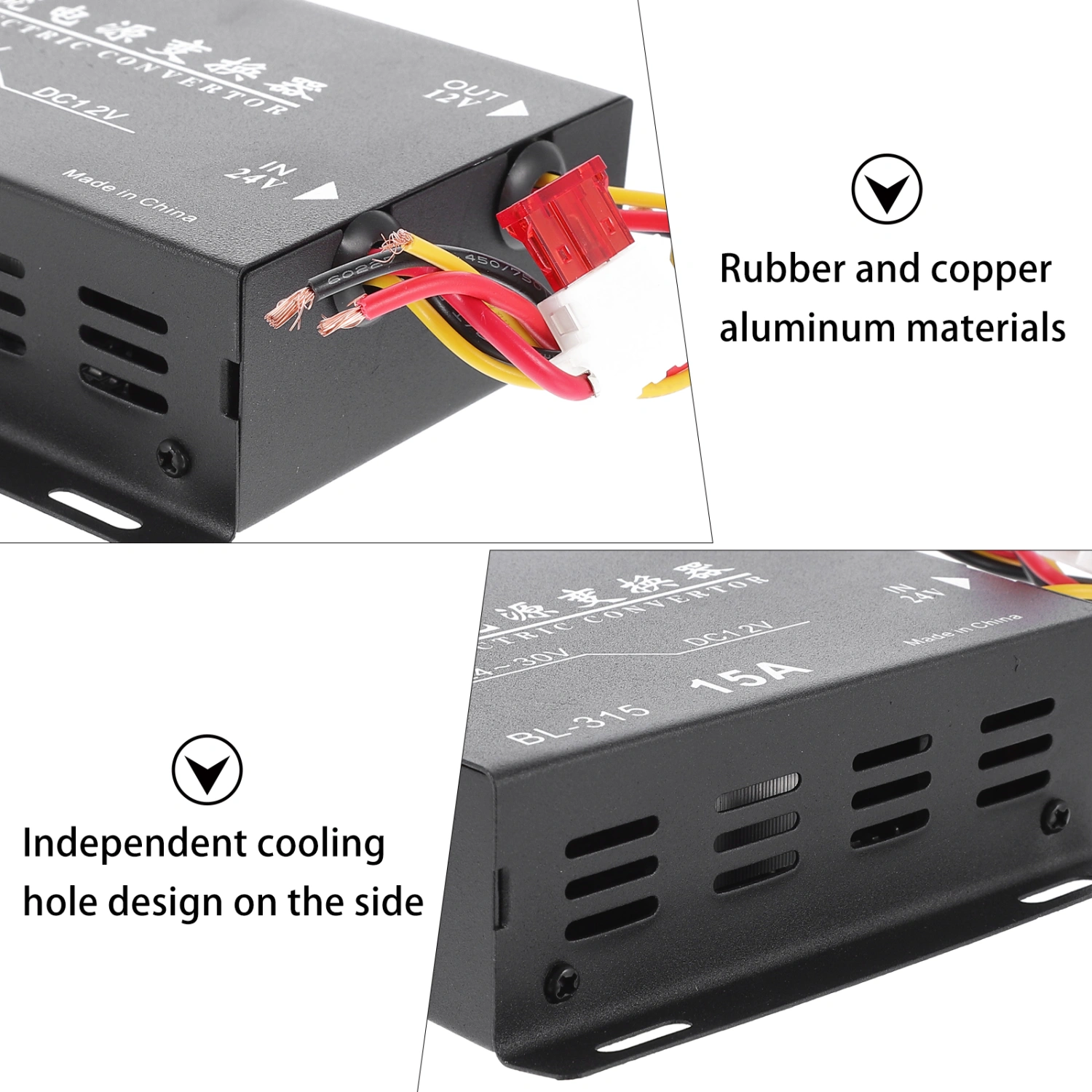 15A 180W 24V to 12V Car Down Power Converter Car Power Supply