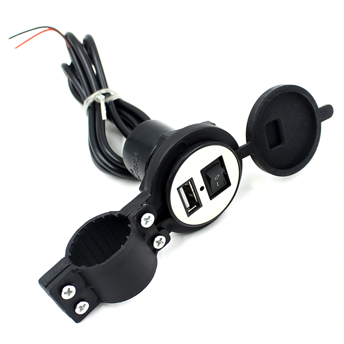 Waterproof 12V 1.5A Motorcycle Motorbike USB Power Supply Port Socket Charger for Cellphone /GPS /MP3 (Black)