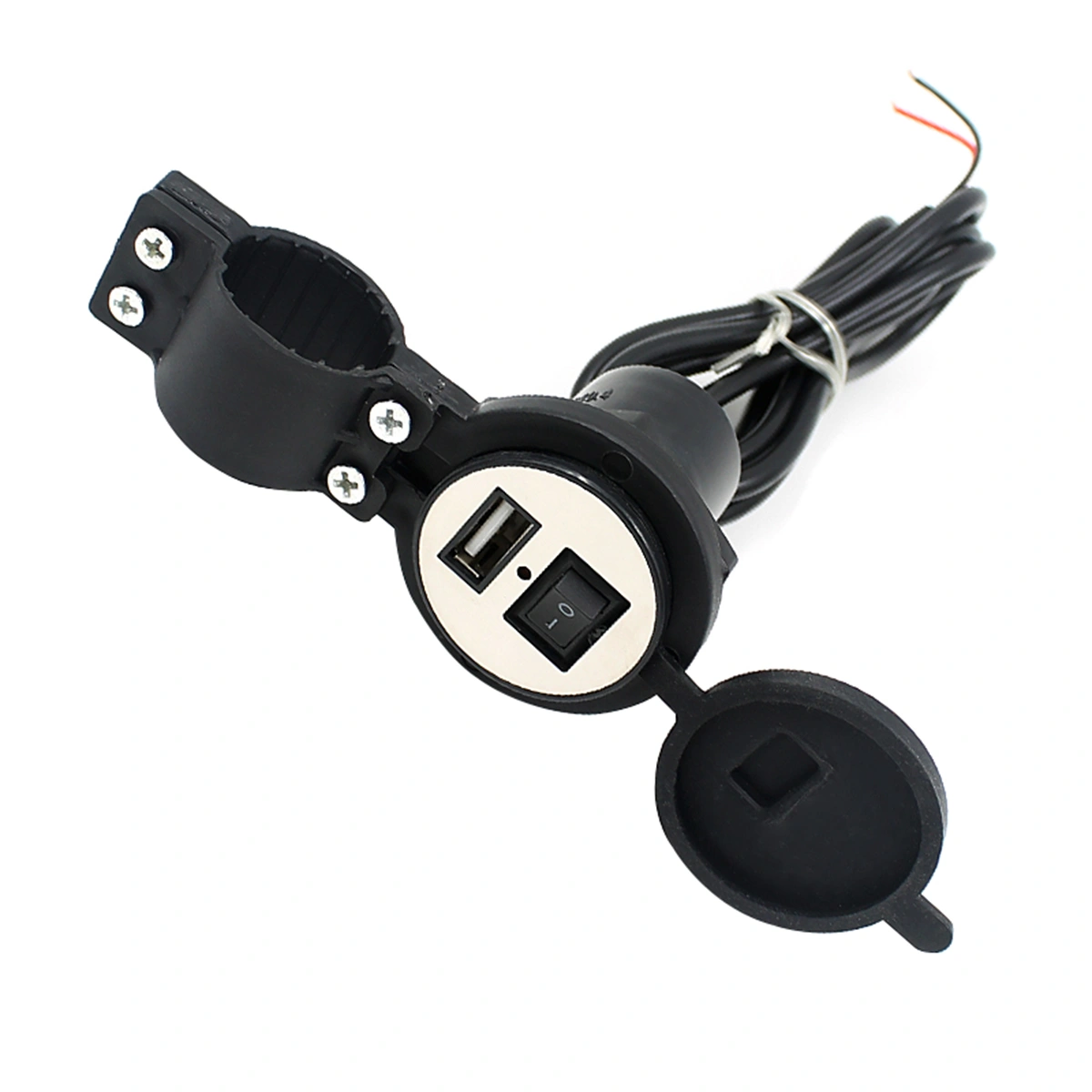 Waterproof 12V 1.5A Motorcycle Motorbike USB Power Supply Port Socket Charger for Cellphone /GPS /MP3 (Black)