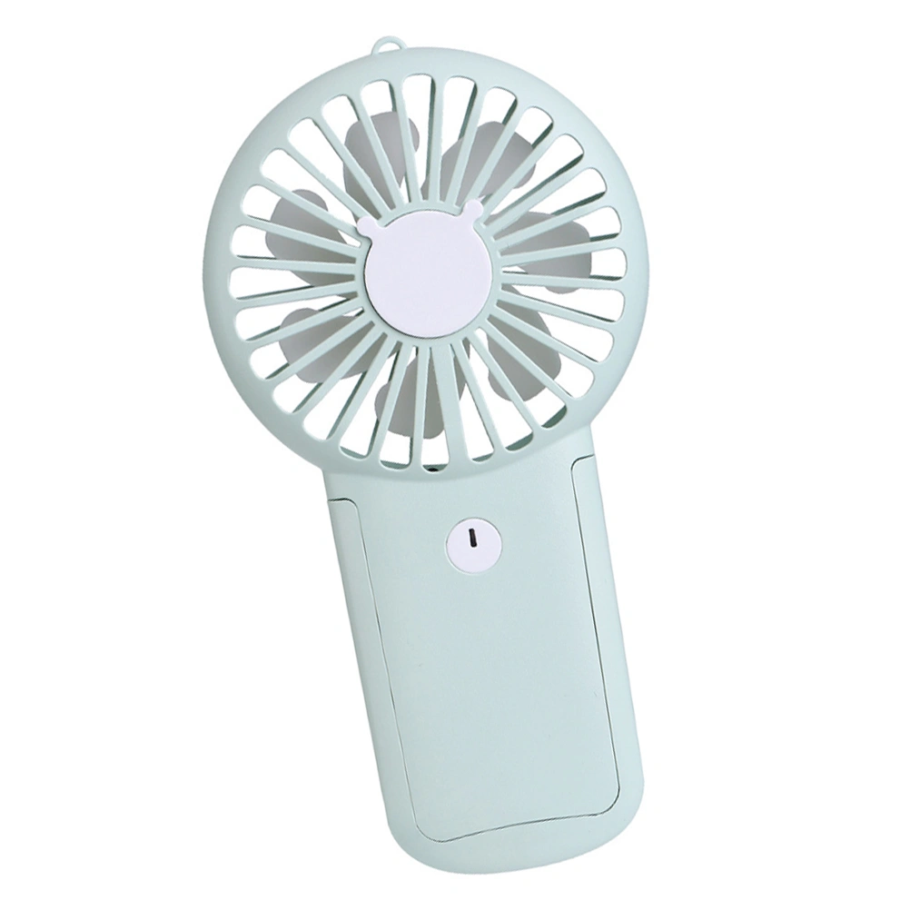 Portable Handheld Pocket Fan USB Charging Mini Fan Desktop Fan with Stand for Home Office (Green)