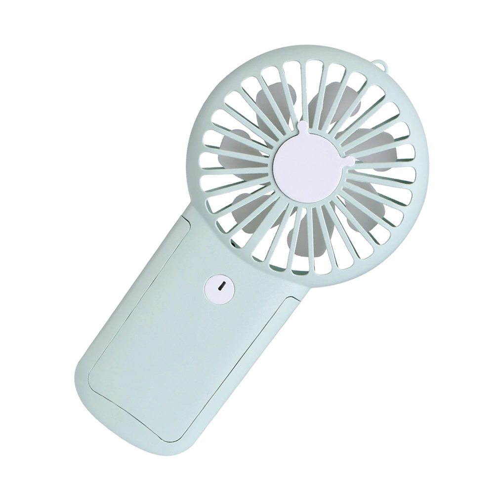 Portable Handheld Pocket Fan USB Charging Mini Fan Desktop Fan with Stand for Home Office (Green)