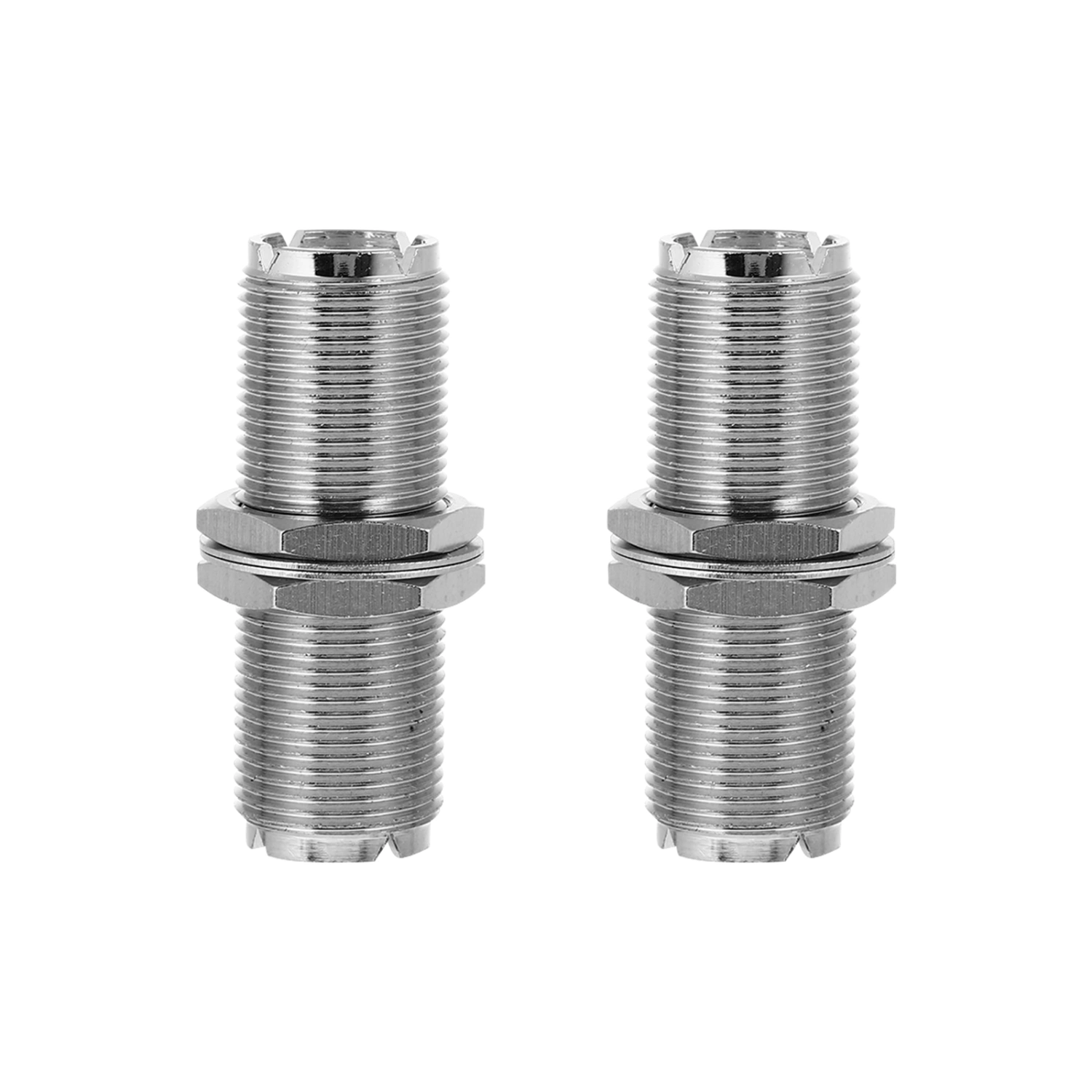 2pcs Coax Connector Female To Female Coaxial Adapter UHF Extension Connector
