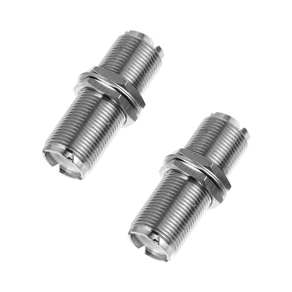 2pcs Coax Connector Female To Female Coaxial Adapter UHF Extension Connector