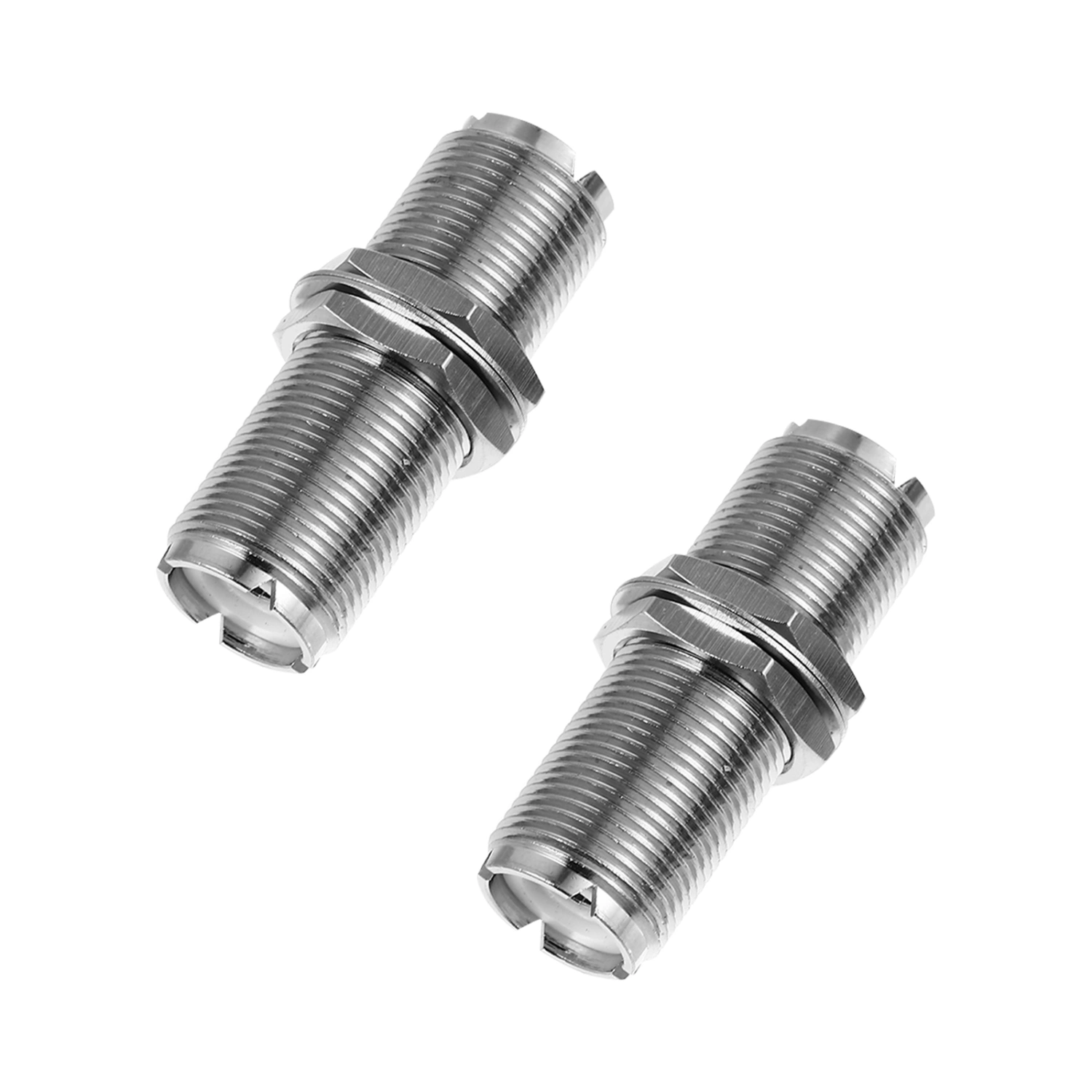 2pcs Coax Connector Female To Female Coaxial Adapter UHF Extension Connector