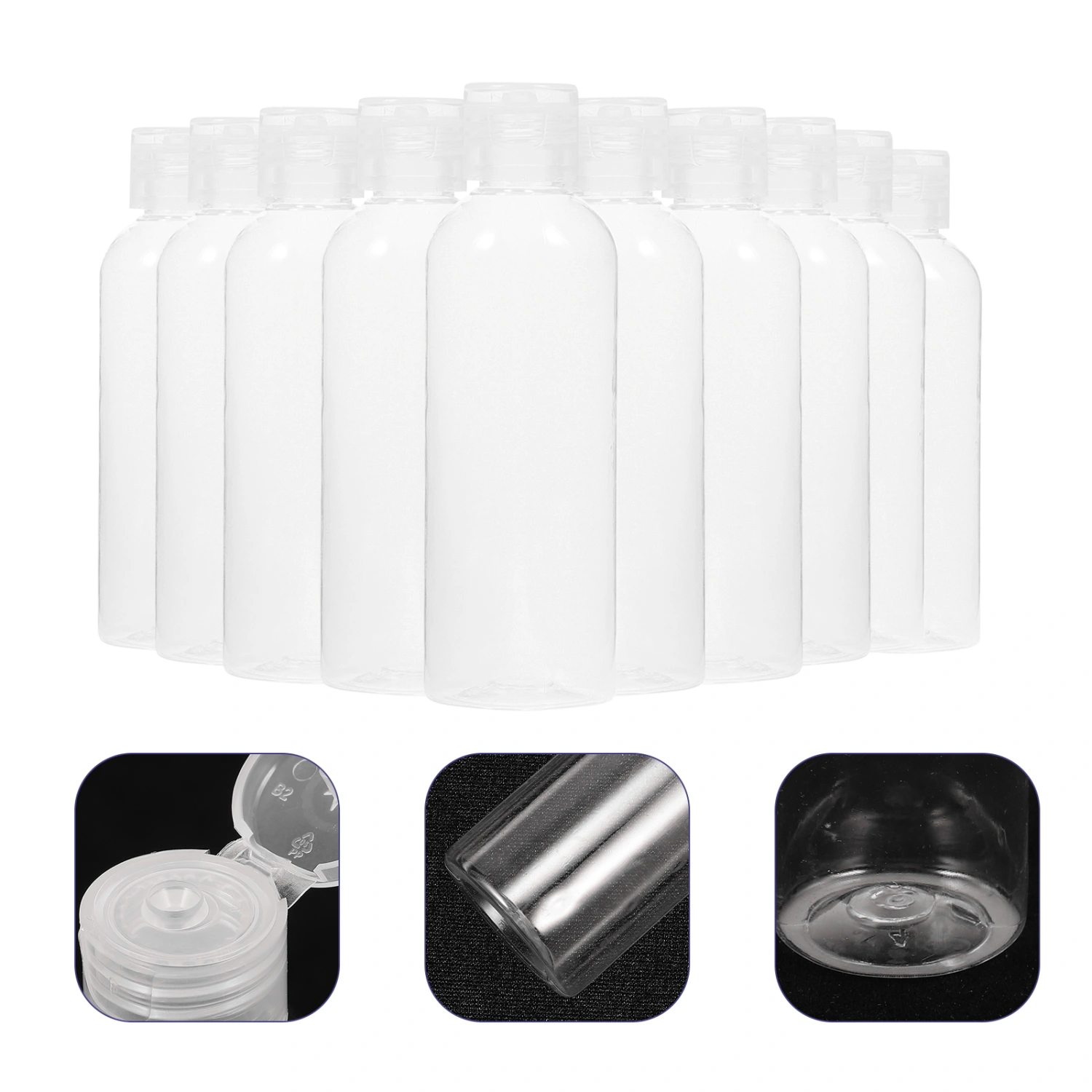 10pcs Travel Bottles Toiletries Storage Containers Plastic Bottles for Lotion Shampoo(100ml)