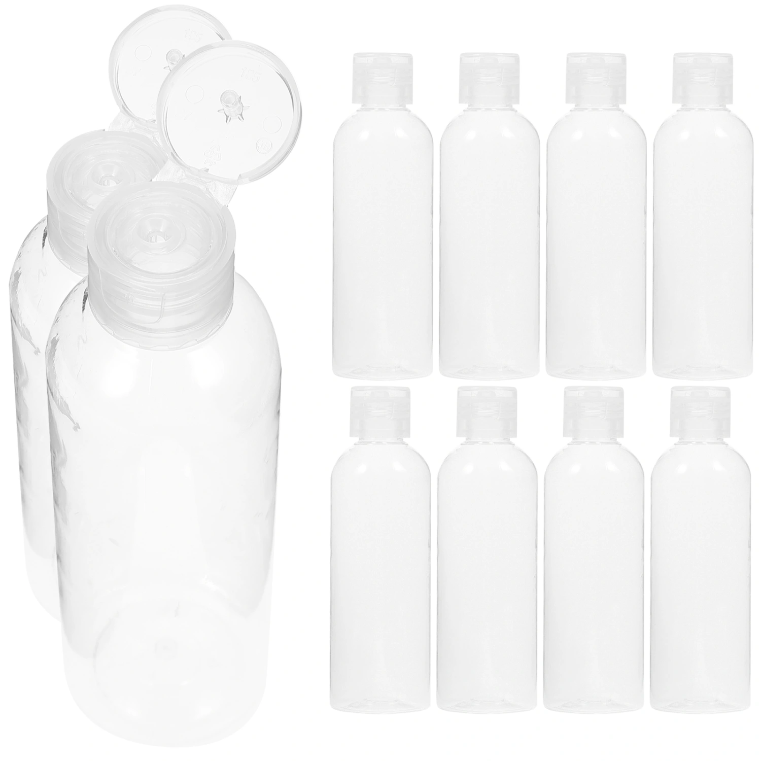 10pcs Travel Bottles Toiletries Storage Containers Plastic Bottles for Lotion Shampoo(100ml)