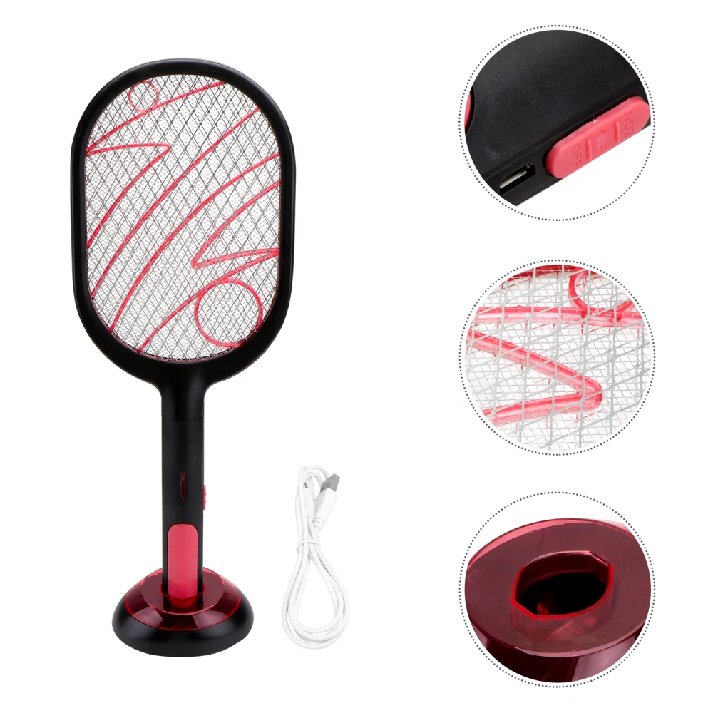 Useful Mosquito Swatter Electronic Swatter Fly Swatter Mesh Mosquito Remover for Home Hotel (Black)