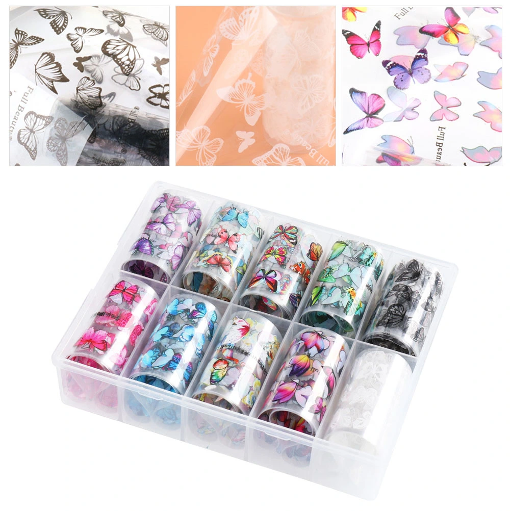 10pcs Nail Stickers Self-adhesive Nail Sticker Nail Transfer Stickers