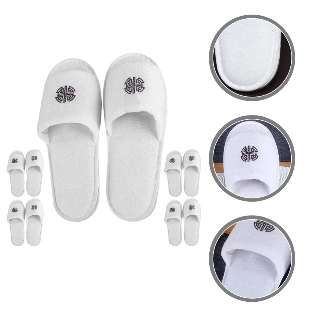 5 Pairs of Travel Use Disposable Slipper Toweling Anti-skid Slipper Hygienic Slipper for Hotel