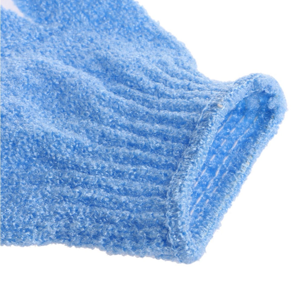 2pcs Shower Exfoliating Bath Gloves Nylon Shower Gloves Body Scrub Exfoliator for Men Women Kids (Blue)