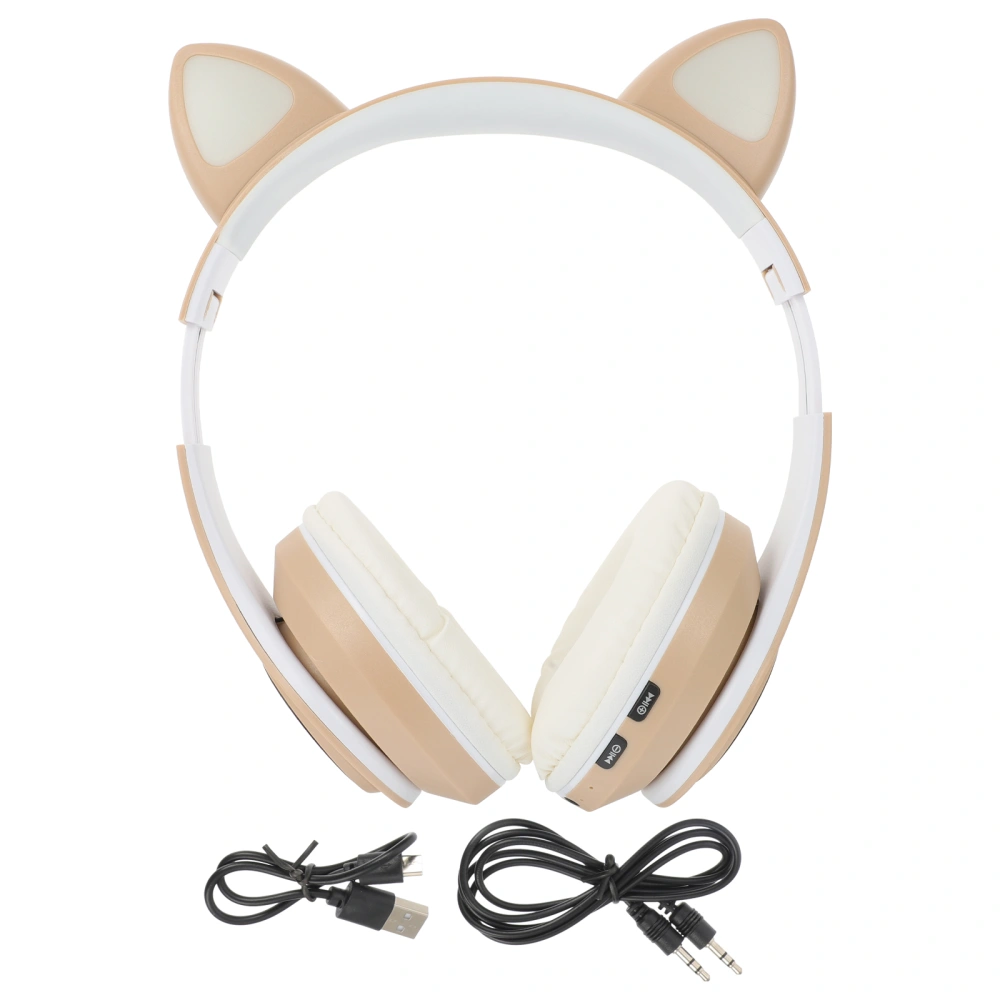 Cat Ear Headphone Lighting Adorable Wireless Gaming Headset Stereo Headset