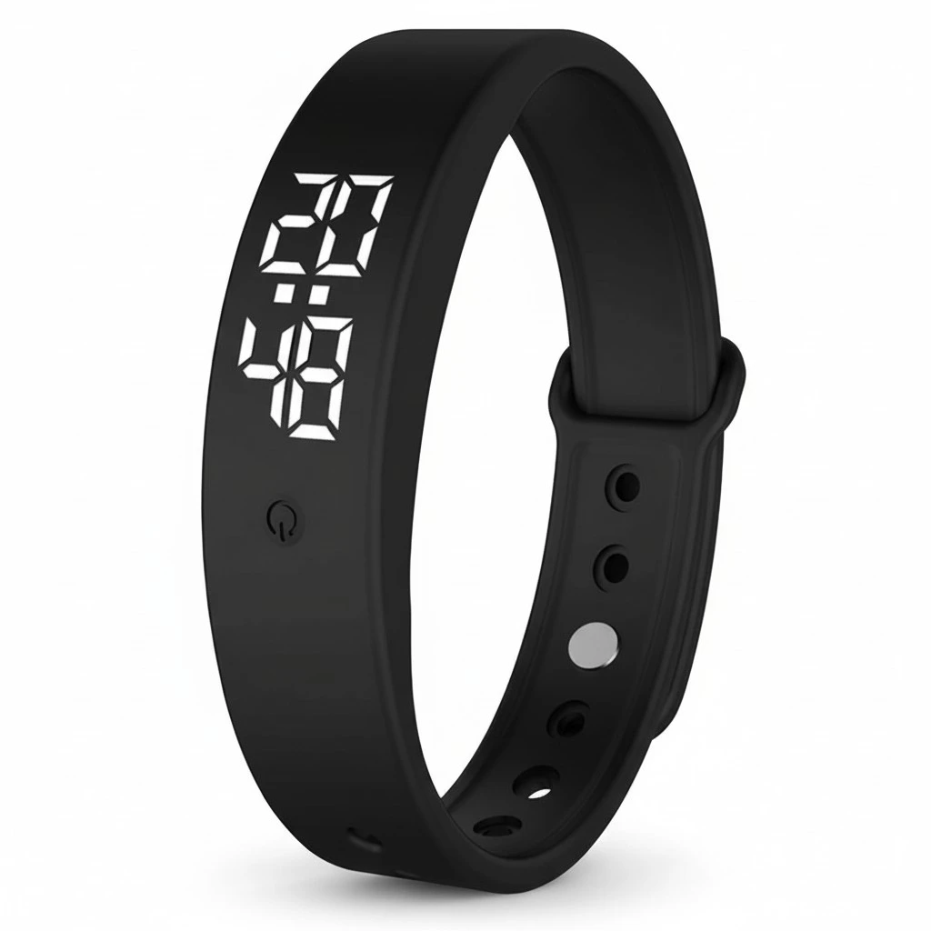 Smart Wristband 24 Hoursbody Temperature Monitor Temperature Measurement Wristband Fitness Bracelet with Vibration Alarm (Black)
