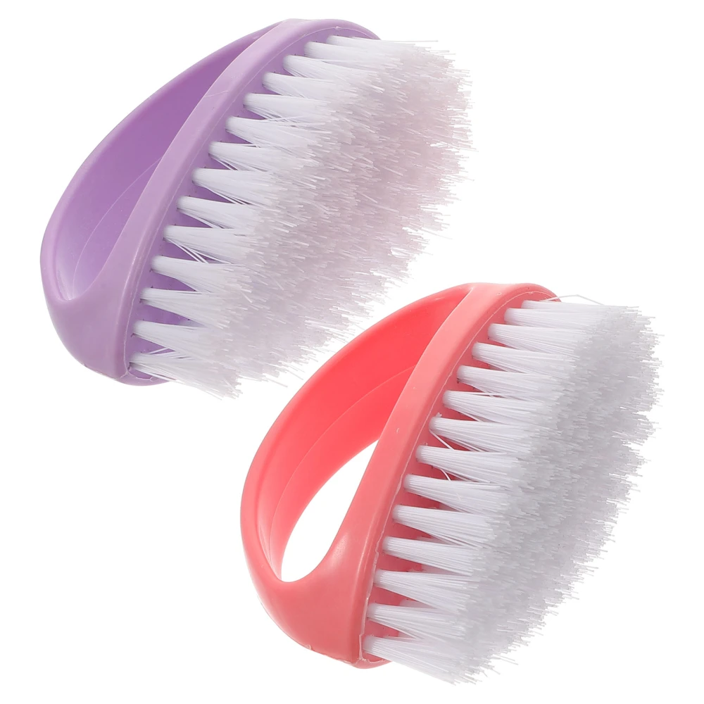 2pcs Nail Brushes Nail Dust Cleaning Brushes Manicure Pedicure Scrubbing Brushes Small Brushes