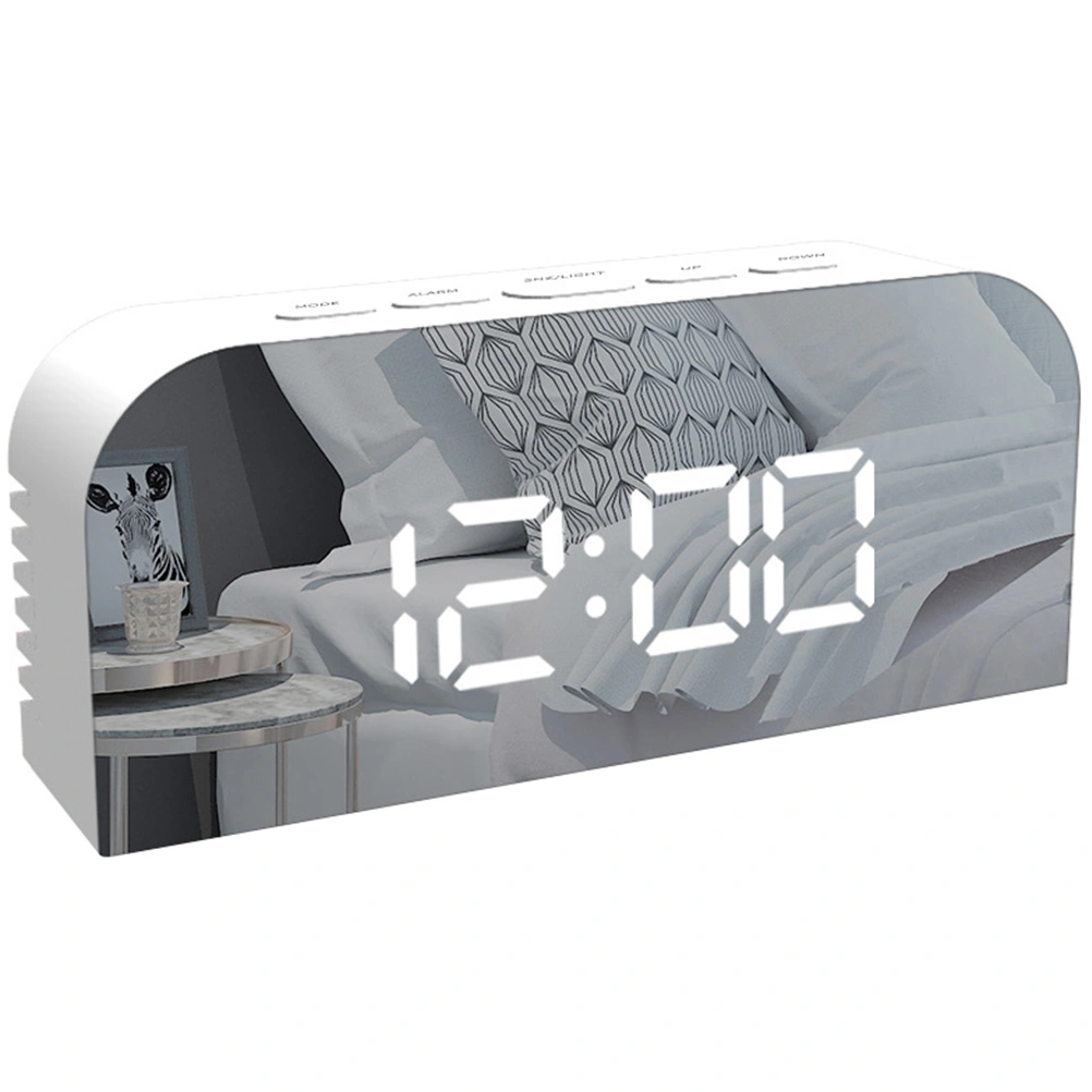 1 Set Mirror Surface Digital Alarm Clock Electric LED Large Display Clock