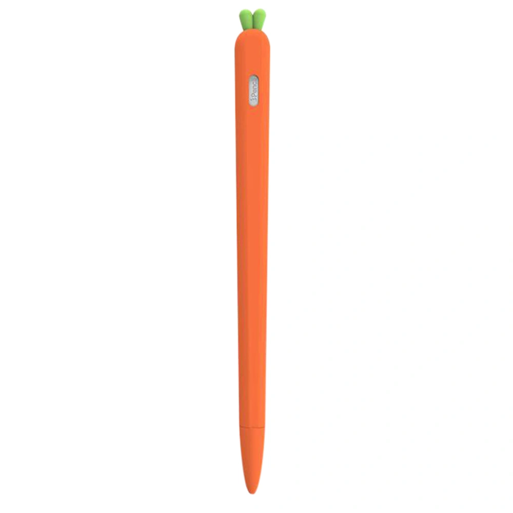 Carrot Shaped Stylus Sleeve Cover Screen Touch Pen Silicone Grip Holder Compatible for Apple Pencil 2 (Orange)