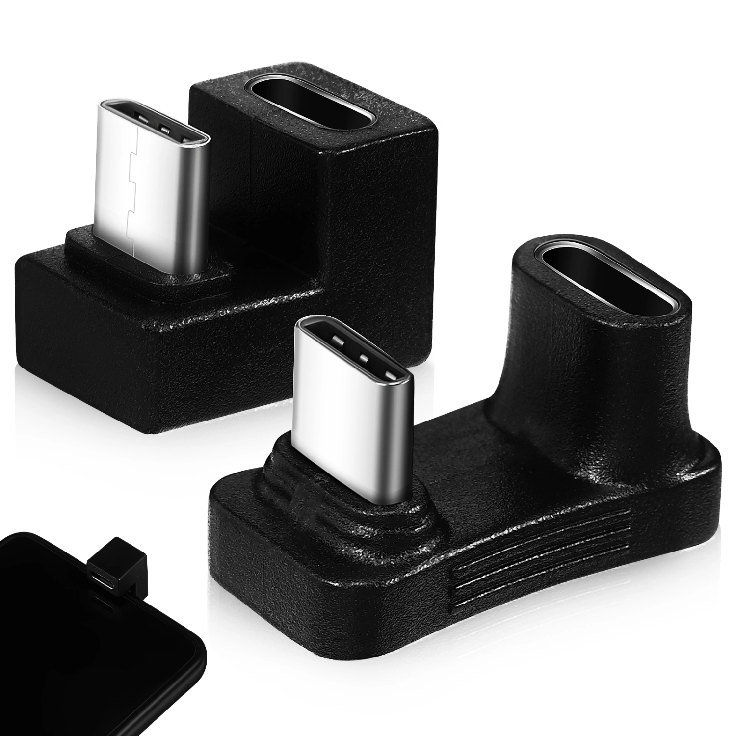 2pcs Angle USB C Adapter U-Shape Angled Adapter for Switch Laptop Tablet