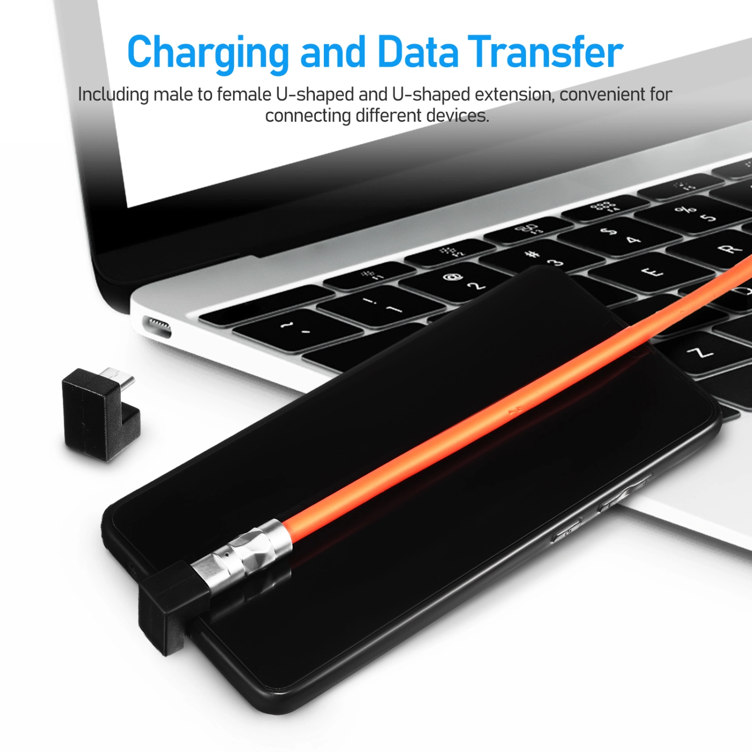 2pcs Angle USB C Adapter U-Shape Angled Adapter for Switch Laptop Tablet